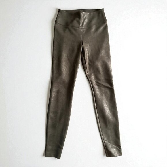 WHBM WHITE HOUSE BLACK MARKET Taupe Runway Shimmer Leggings Size 4 - Picture 1 of 8